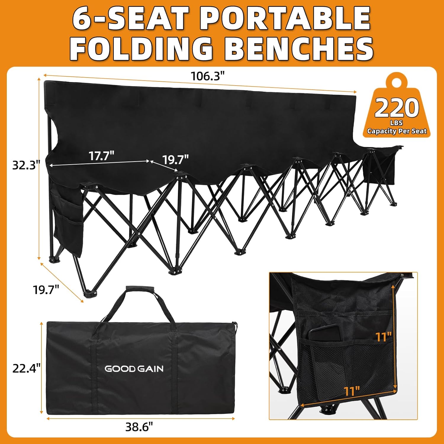 Taşınabilir Katlanabilir Siyah - Outdoor Sport Bench incelemesi ve fiyatı